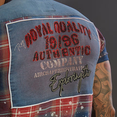 Red indigo checks half and full sleeves shirt