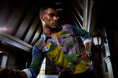 Denim splash spray jacket