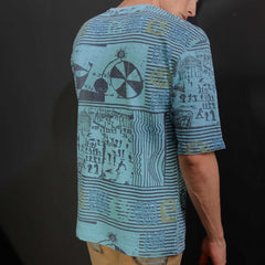 Blue abstract print tshirt