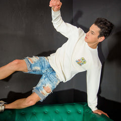White backprint full sleeves tshirt