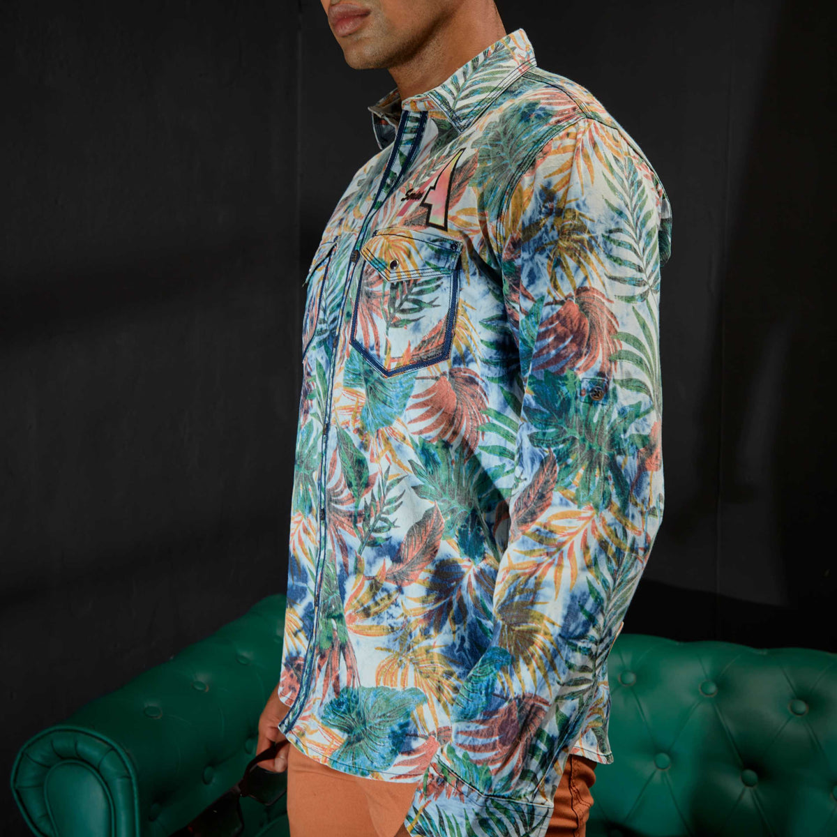Navy cloud wash full sleeves shirt