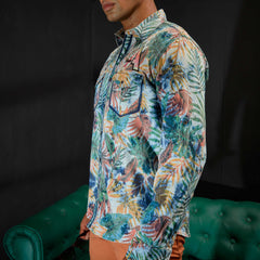 Navy cloud wash full sleeves shirt