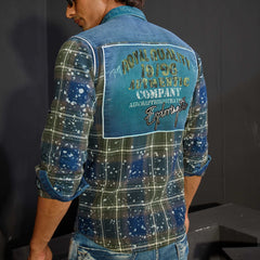 Green indigo checks half & full sleeves shirt