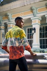 Denim floral print with Ombre full sleeves shirt